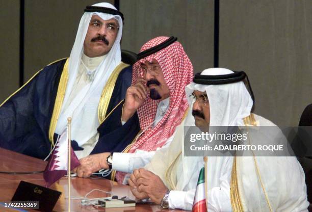 Kuwaiti head of state Sheikh Jaber Al-Ahmad Al-Sabah, Saudi Arabian head of state Abdulah Ibn Abdul Aziz Al Saud and Qatari President Emir Sheikh...