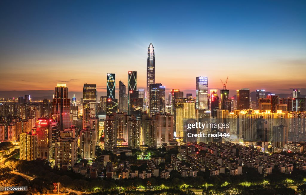 Shen zhen night city scape