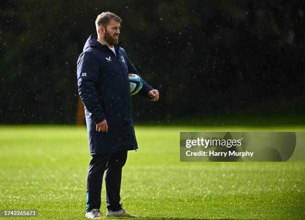 Dublin , Ireland - 24 October 2023; Contact skills coach Sean O'Brien during Leinster Rugby squad training at UCD in Dublin.