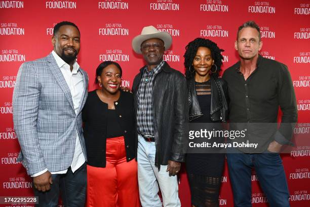 Michael Jai White, Angelique Jackson, Glynn Turman, Erica Ash and Chris Browning attend the SAG-AFTRA Foundation Conversations - "Outlaw Johnny...