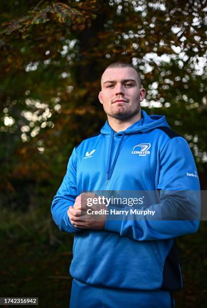 Dublin , Ireland - 24 October 2023; Jack Boyle during Leinster Rugby media conference at UCD in Dublin.