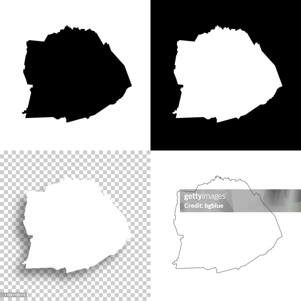 Cumberland County, Tennessee. Maps for design. Blank, white and black backgrounds