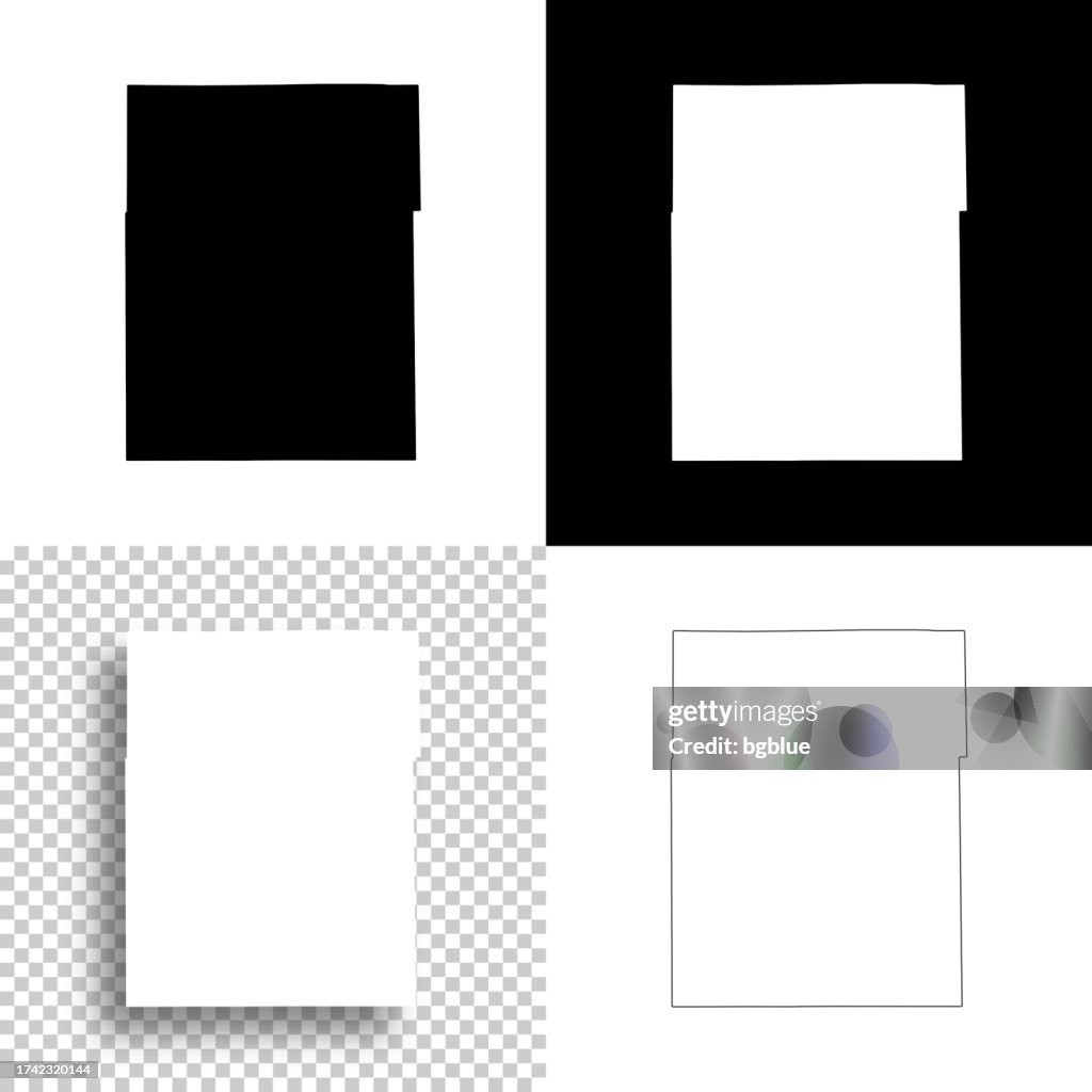 Champaign County, Illinois. Maps for design. Blank, white and black backgrounds