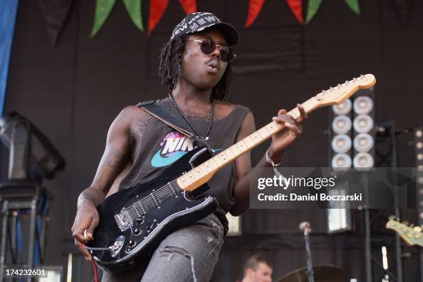 Dev Hynes of Blood Orange performs on stage on Day 3 of Pitchfork Music Festival 2013 at Union Park on July 21, 2013 in Chicago, Illinois.