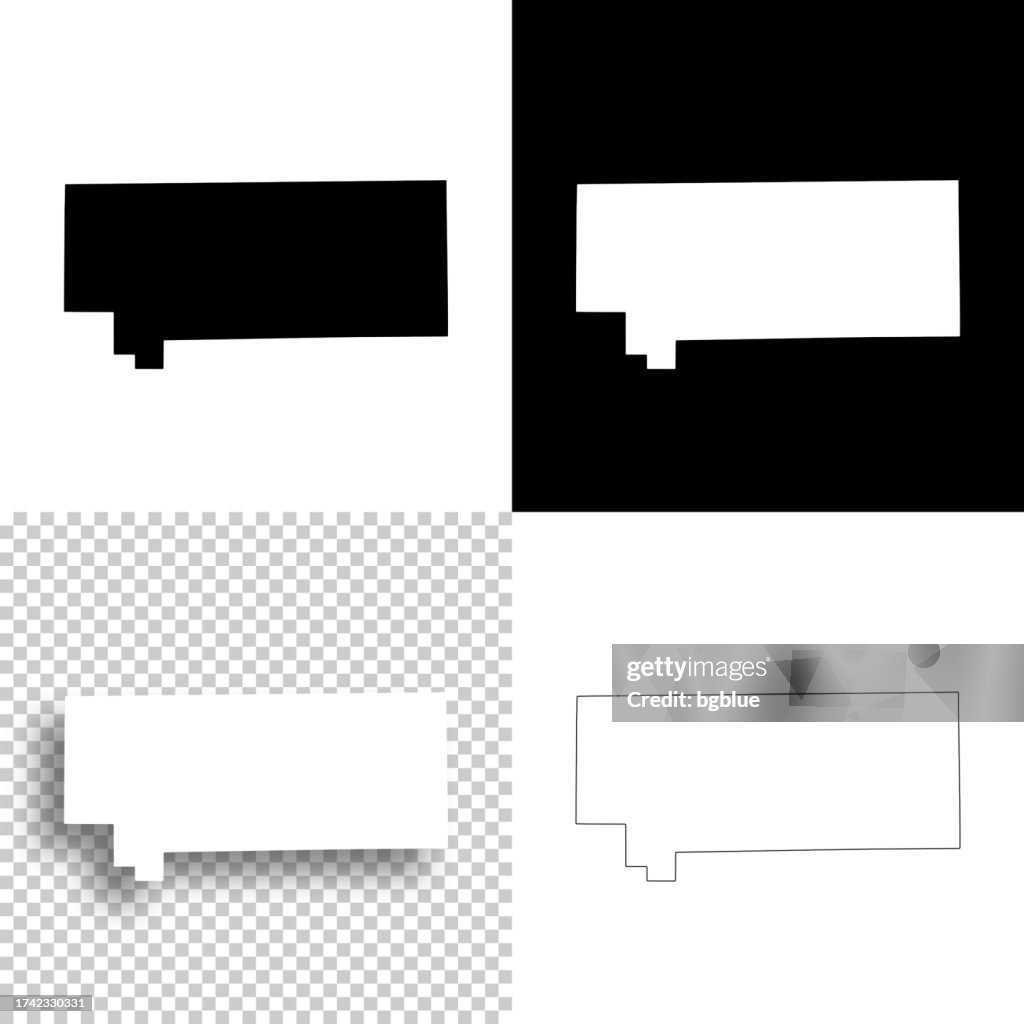 Howard County, Indiana. Maps for design. Blank, white and black backgrounds