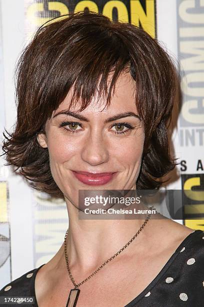 Actress Maggie Siff attends the "Sons of Anarchy" press line during day 4 of Comic-Con International on July 21, 2013 in San Diego, California.