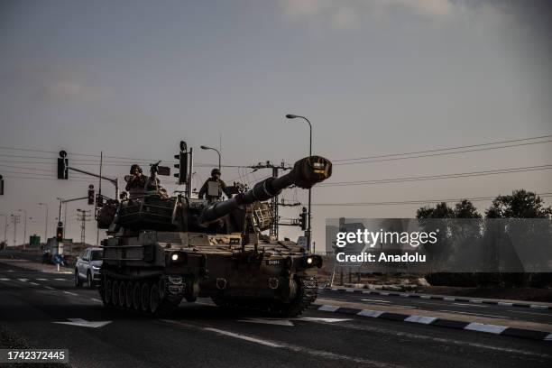 Israel continues to deploy soldiers, tanks and armored vehicles near the Gaza border in Sderot, Israel on October 24, 2023.