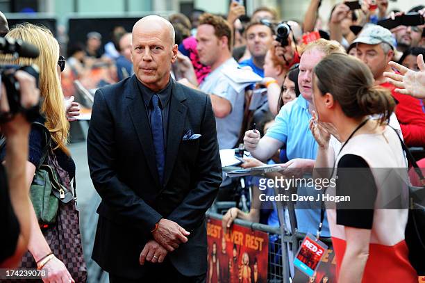 Bruce Willis attends the European premiere of 'Red 2' at The Empire Leicester Square on July 22, 2013 in London, England.