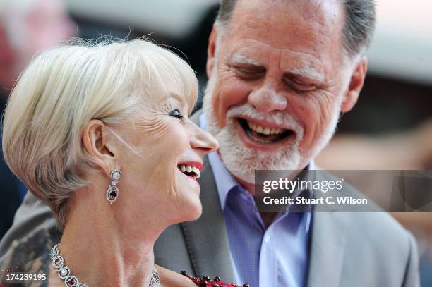 Dame Helen Mirren and Taylor Hackford attends the European Premiere of 'Red 2' at Empire Leicester Square on July 22, 2013 in London, England.