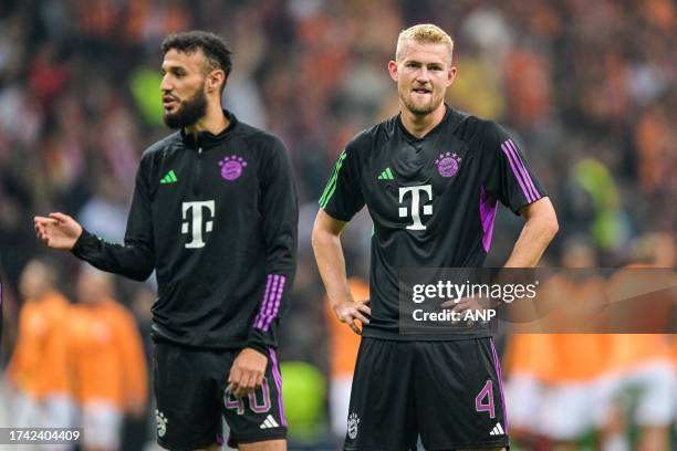 Noussair Mazraoui of FC Bayern Munich, Matthijs de Ligt of FC Bayern Munich during the UEFA Champions League group A match between Galatasaray and FC...