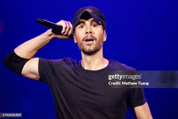 Enrique Iglesias performs during "The Trilogy Tour" at Scotiabank Arena on October 17, 2023 in Toronto, Ontario.