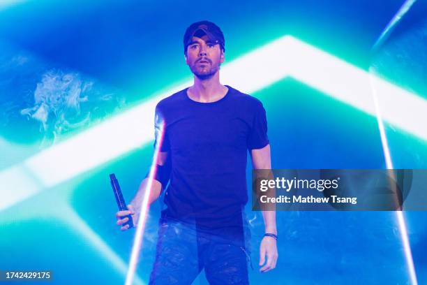 Enrique Iglesias performs during "The Trilogy Tour" at Scotiabank Arena on October 17, 2023 in Toronto, Ontario.