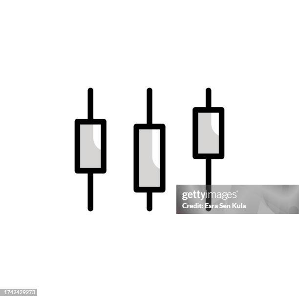 candlestick chart universal line icon design with editable stroke. suitable for web page, mobile app, ui, ux and gui design. - volatility icon stock illustrations