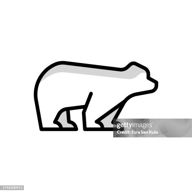 bear market universal line icon design with editable stroke. suitable for web page, mobile app, ui, ux and gui design. - bear white background stock illustrations