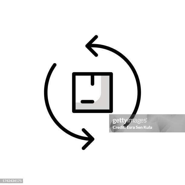 exchange of goods universal line icon design with editable stroke. suitable for web page, mobile app, ui, ux and gui design. - receiving shot stock illustrations