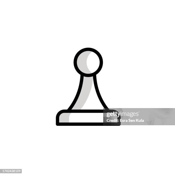pawn universal line icon design with editable stroke. suitable for web page, mobile app, ui, ux and gui design. - queen-chess-piece-clip-art stock illustrations