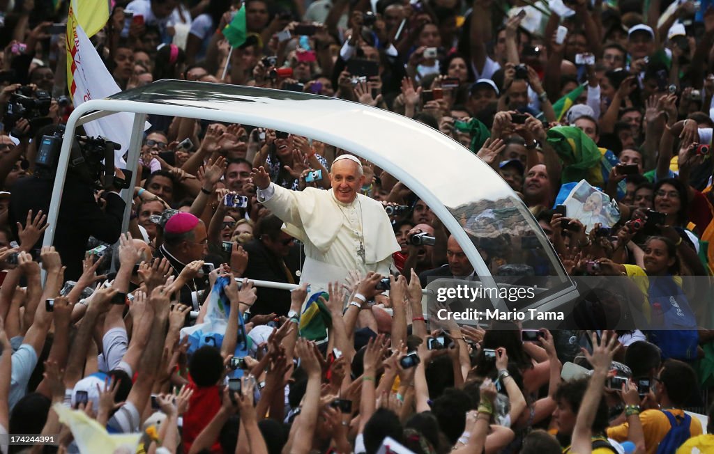 Pope Attends Welcome Ceremony In Rio De Janeiro