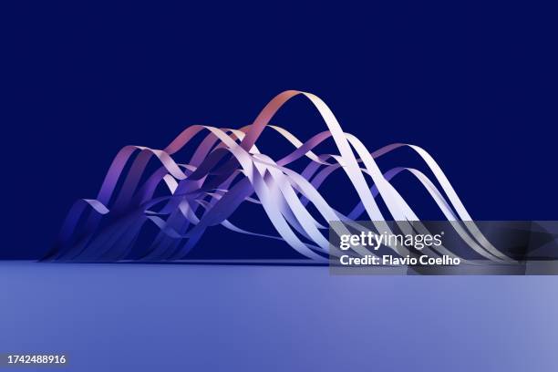 elegant wave graph - low angle view - 3d graph stock-fotos und bilder