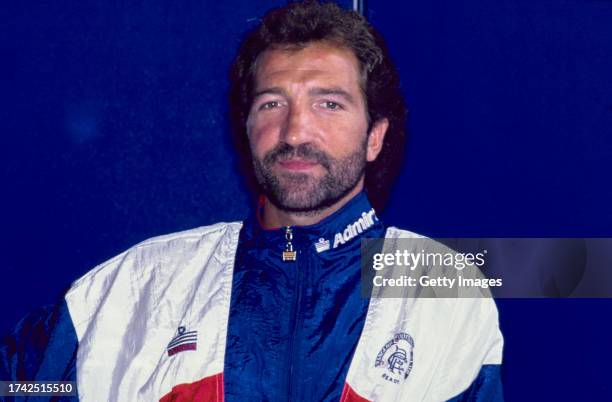 Rangers manager Graeme Souness pictured in his Rangers Admiral tracksuit on July 31st, 1990 in Glasgow, Scotland.