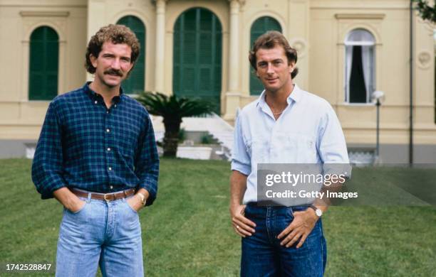 Sampdoria players Trevor Francis and Graeme Souness relax at home in Genoa, Italy circa 1984.