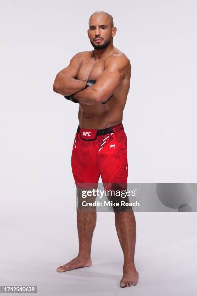 Abu Azaitar poses for a portrait during a UFC photo session on October 18, 2023 in Yas Island, Abu Dhabi, United Arab Emirates.