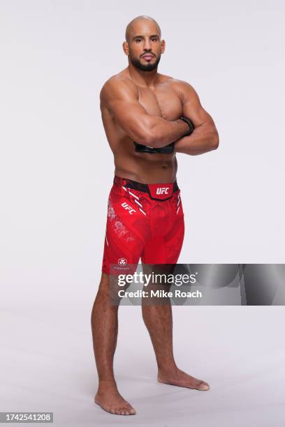 Abu Azaitar poses for a portrait during a UFC photo session on October 18, 2023 in Yas Island, Abu Dhabi, United Arab Emirates.