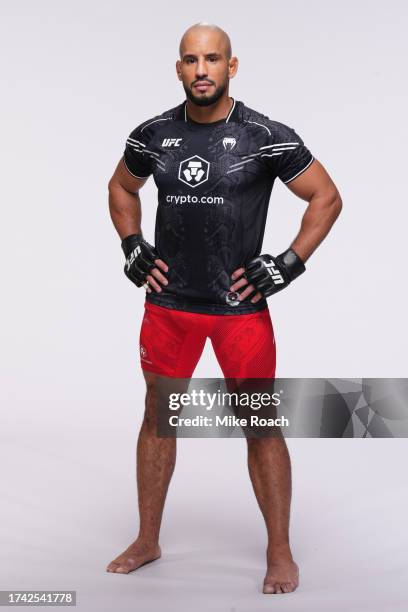 Abu Azaitar poses for a portrait during a UFC photo session on October 18, 2023 in Yas Island, Abu Dhabi, United Arab Emirates.