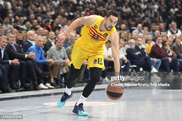 Tomas Satoransky of FC Barcelona in action during the 2023/2024 Turkish Airlines EuroLeague match between Partizan Mozzart Bet Belgrade and FC...