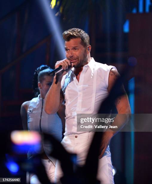 Ricky Martin performs onstage during the Premios Juventud 2013 at Bank United Center on July 18, 2013 in Miami, Florida.