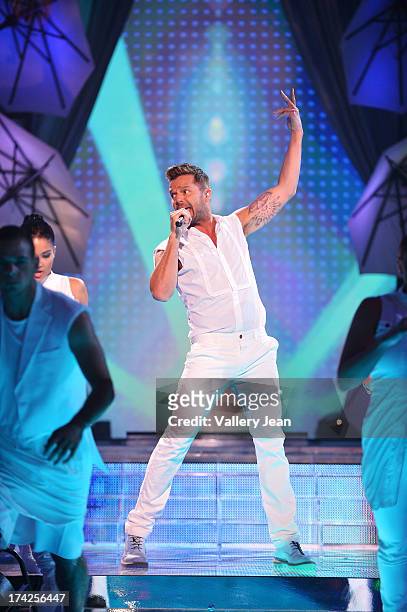 Ricky Martin performs onstage during the Premios Juventud 2013 at Bank United Center on July 18, 2013 in Miami, Florida.