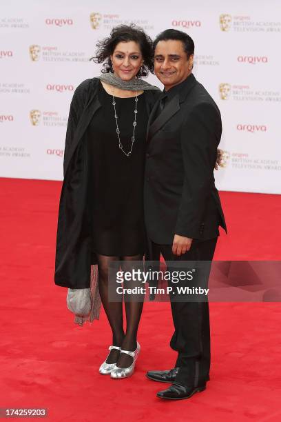 Sanjeev Bhaskar and Meera Syal attend the Arqiva British Academy Television Awards 2013 at the Royal Festival Hall on May 12, 2013 in London, England.