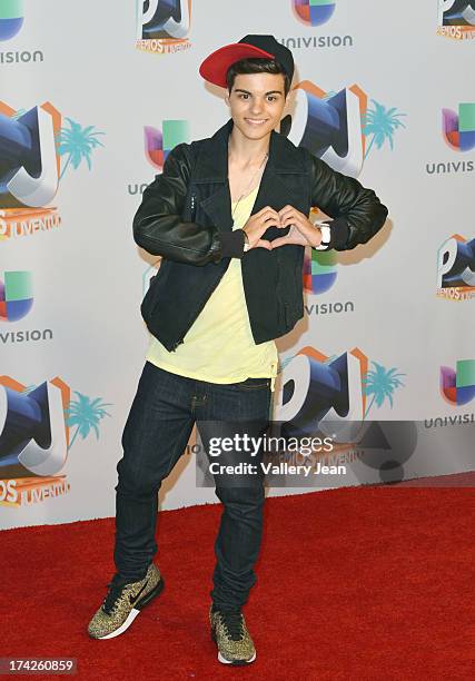 Christian Meier poses in the press room during the Premios Juventud 2013 at Bank United Center on July 18, 2013 in Miami, Florida.