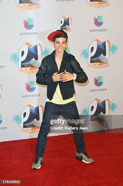 Christian Meier poses in the press room during the Premios Juventud 2013 at Bank United Center on July 18, 2013 in Miami, Florida.