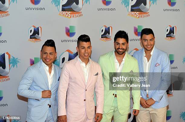 Klabe poses in the press room during the Premios Juventud 2013 at Bank United Center on July 18, 2013 in Miami, Florida.