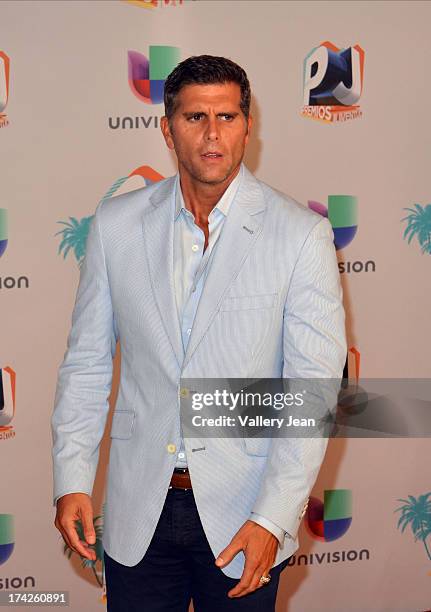 Christian Meier poses in the press room during the Premios Juventud 2013 at Bank United Center on July 18, 2013 in Miami, Florida.