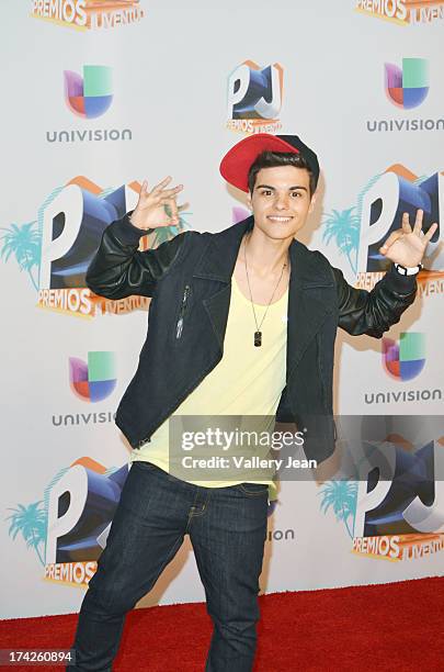 Christian Meier poses in the press room during the Premios Juventud 2013 at Bank United Center on July 18, 2013 in Miami, Florida.