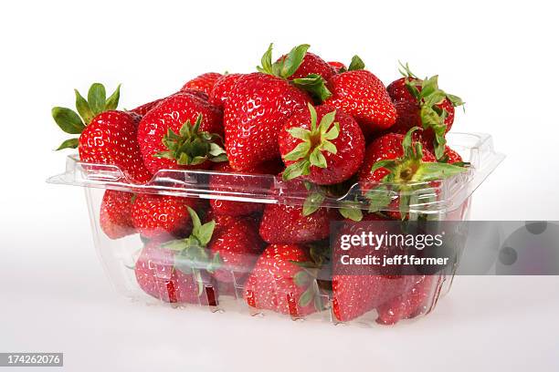 strawberries - transparent box stock pictures, royalty-free photos & images