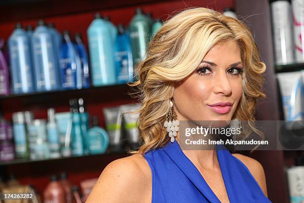 The Real Housewives Of Orange County' star Alexis Bellino visits a hair salon on July 22, 2013 in Anaheim, California.