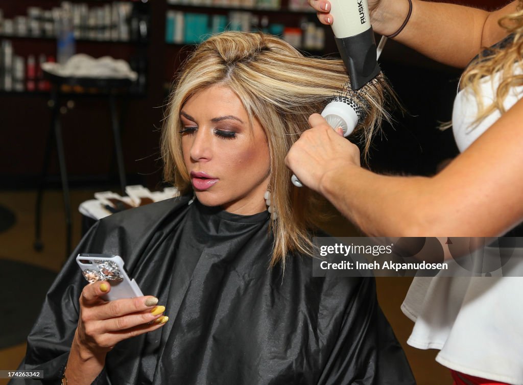 The Real Housewives Of Orange County Star Alexis Bellino Visits A Hair Salon