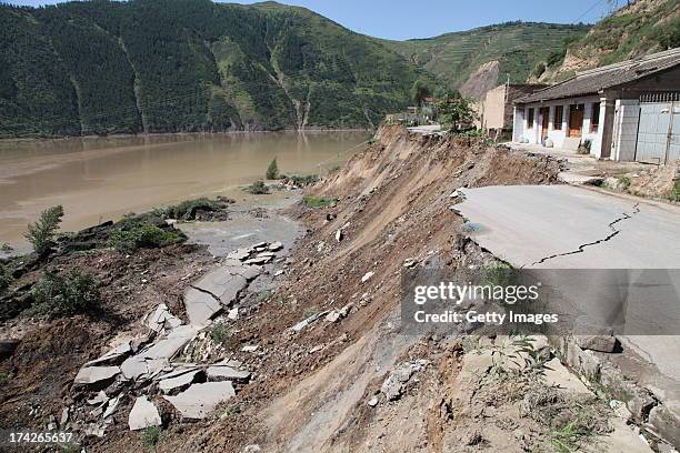 General view of the quake-hit area on July 22, 2013 in Minxian, China. At least 89 people were killed and 5 others missing after a 6.6-magnitude...