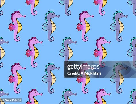 Seahorse repeating pattern texture. Seahorse repeating pattern texture.