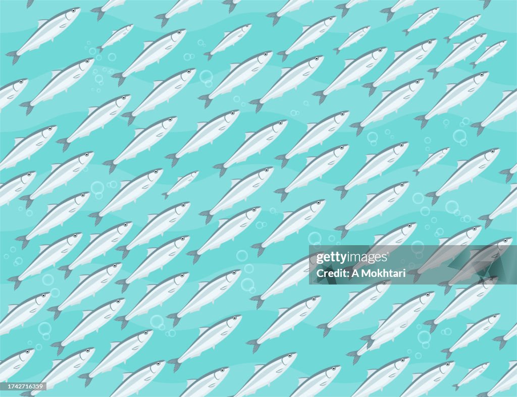 Repeating Pattern Based On Fish Repeating Pattern Texture Of Sardine Fish High-Res Vector Graphic ...