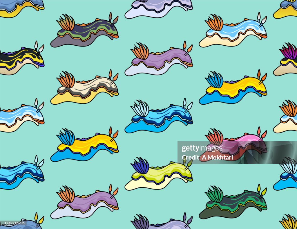 Nudibranch repeating pattern texture.
