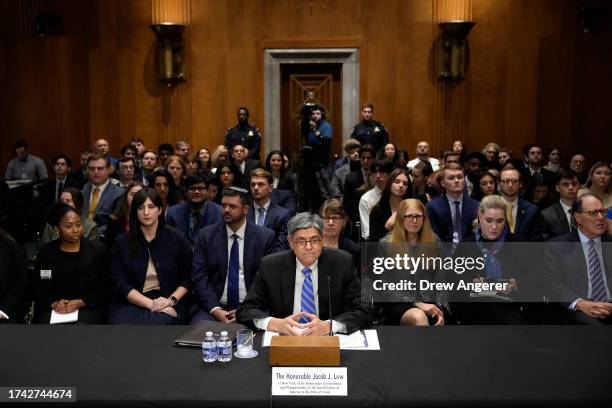 Jack Lew, President Joe Biden’s nominee to be the U.S. Ambassador to Israel, testifies during a Senate Foreign Relations Committee confirmation...