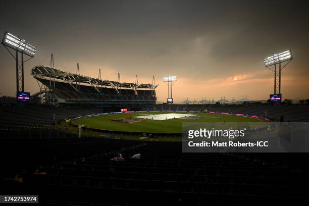 General view during the ICC Men's Cricket World Cup India 2023 India & Bangladesh Net Sessions at MCA International Stadium on October 18, 2023 in...