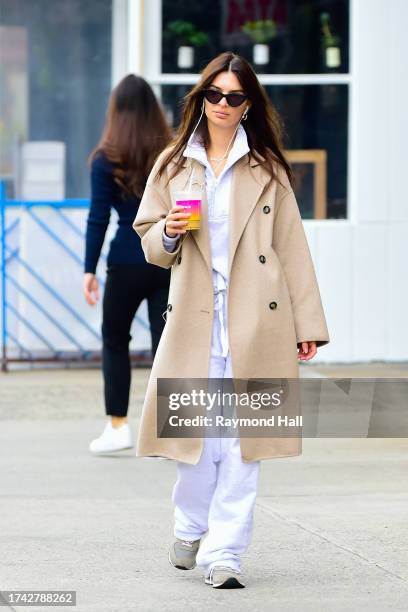 Emily Ratajkowski is seen on October 18, 2023 in New York City.