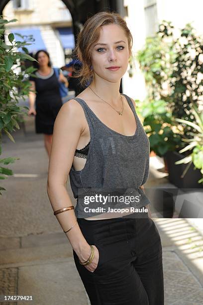 Camilla Semino Favro attends "Vent'Anni Prima" Press Conference on July 23, 2013 in Milan, Italy. Vanity Fair and Rai Fiction present today the first...