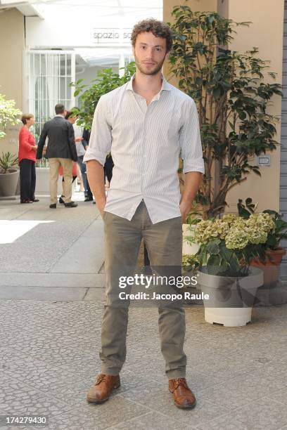 Josafat Vagni attends "Vent'Anni Prima" Press Conference on July 23, 2013 in Milan, Italy. Vanity Fair and Rai Fiction present today the first mag...