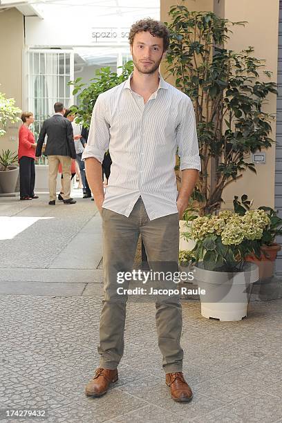 Josafat Vagni attends "Vent'Anni Prima" Press Conference on July 23, 2013 in Milan, Italy. Vanity Fair and Rai Fiction present today the first mag...