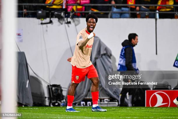 Elye WAHI of Lens during the UEFA Champions League Group B match between Racing Club de Lens and Philips Sport Vereniging at Stade Felix Bollaert on...